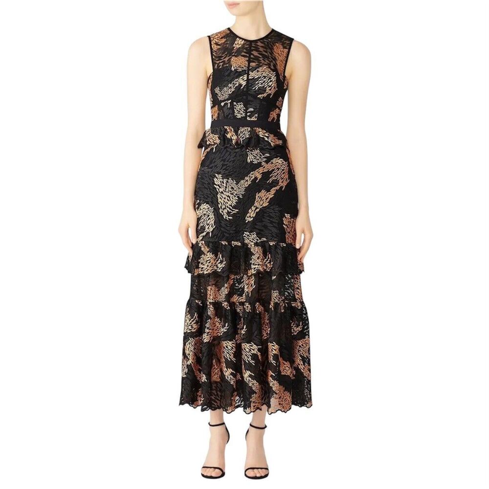 Revolve THREE FLOOR Pine For You Dress Black Maxi Size 4 ($555) Wedding Formal